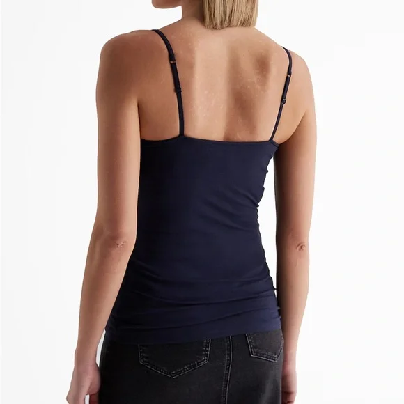Express Sexy Stretch Cami Bra Tank Top Size Large Navy Blue - Picture 4 of 4